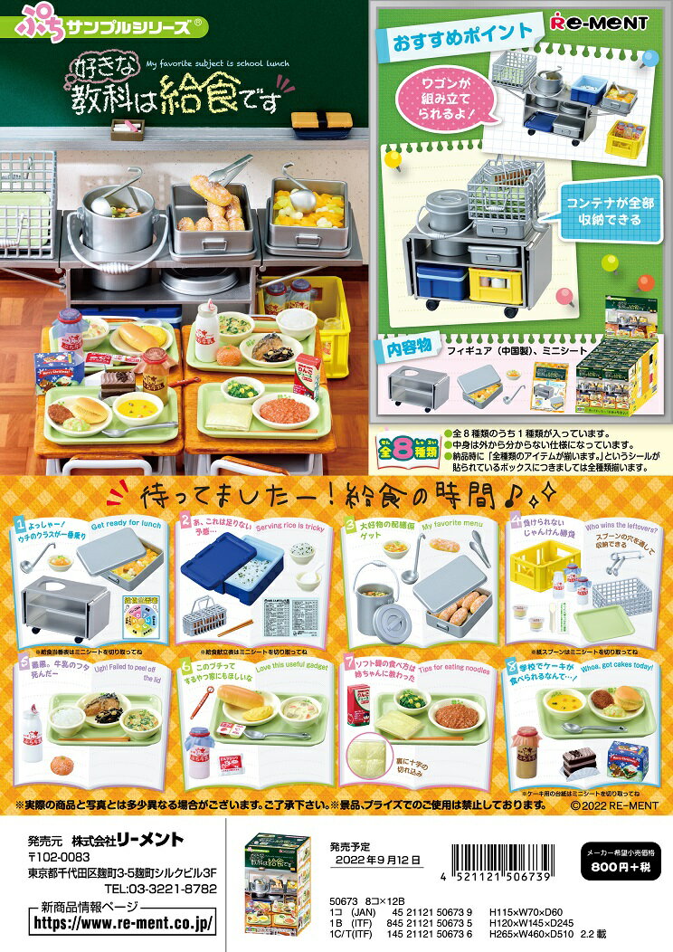 リーメント ぷちサンプル 好きな教科は給食です 全8種 1BOXでダブらず揃いますのサムネイル