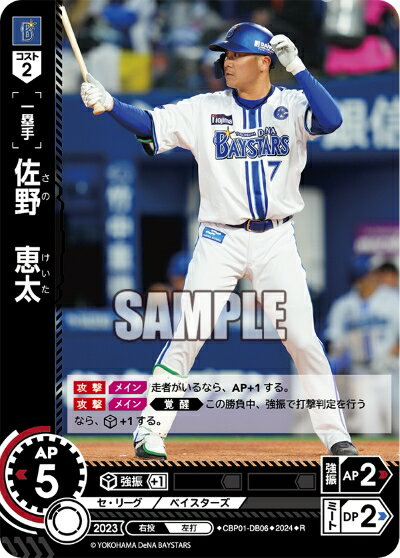 プロ野球カードゲーム ドリームオーダー セ・リーグ 横浜DeNAベイスターズ 一塁手 佐野 恵太 CBP01-DB06 【R】