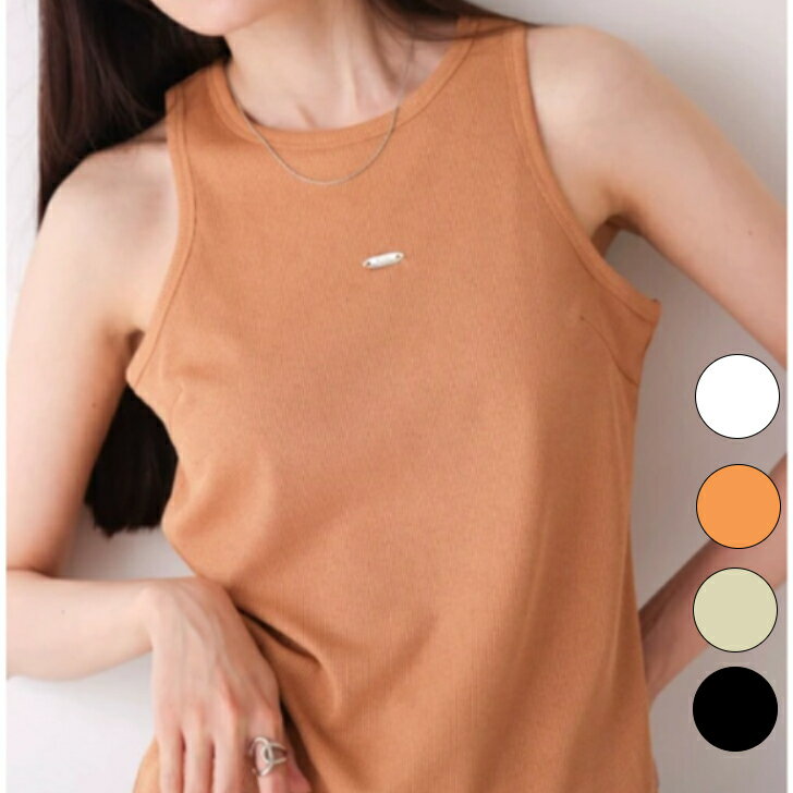 Rakuten - 【在庫処分 半額】 【Bab / Bou Jeloud】 レディース トップス タンクトップ カップ付き ロゴプレート付アメスリタンクトップ ノースリーブ カップ付きタンクトップ レディース ブラック ホワイト オレンジ バブ / ブージュルード