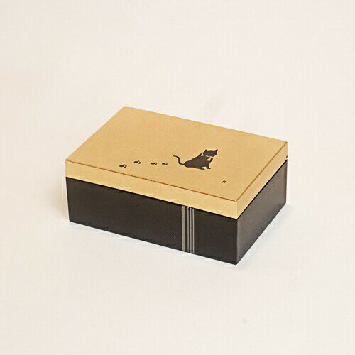 アクセサリーBOX(小)　「黒にゃん」金沢箔工芸品 漆器 ギフト包装 のし 対応 アクセサリーケース 小物入れ