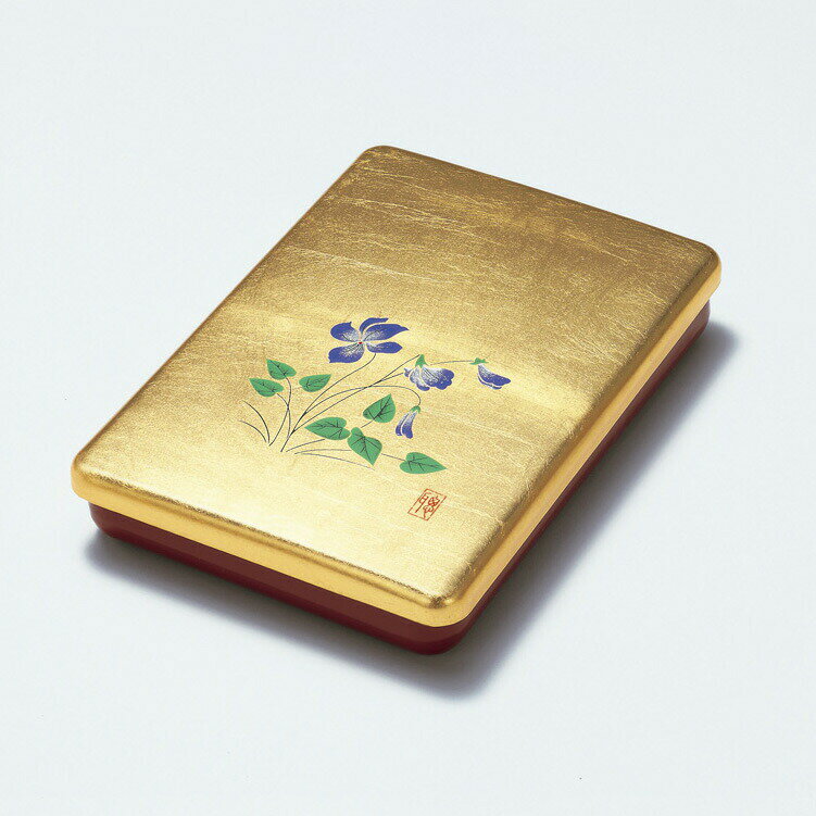 【金箔屋さくだ】福はがき入「すみれ」金沢箔工芸品 文庫入れ ギフト包装 熨斗 対応 小物入れ はがき 書類入れ