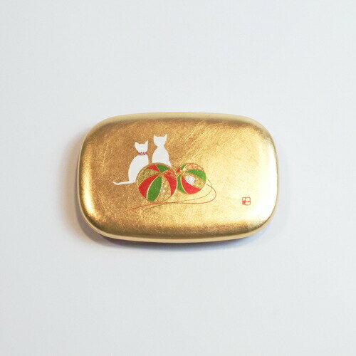 小判コンパクト 「猫とてまり」 金沢箔工芸品 漆器 ギフト包装 のし 対応 コンパクトミラー 手鏡 ミラー プレゼント 工芸品 お祝い 小判コンパクト 「猫とてまり」 金沢箔工芸品 漆器 ギフト包装 のし 対応 コンパクトミラー 手鏡 ミラー プレゼント 工芸品 お祝い