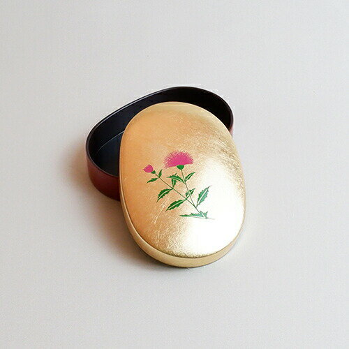 【金箔屋さくだ】小判楊枝入 あざみ 金沢箔工芸品 ギフト包装 のし 対応 アクセサリーケース 小物入れ ハンコ入れ