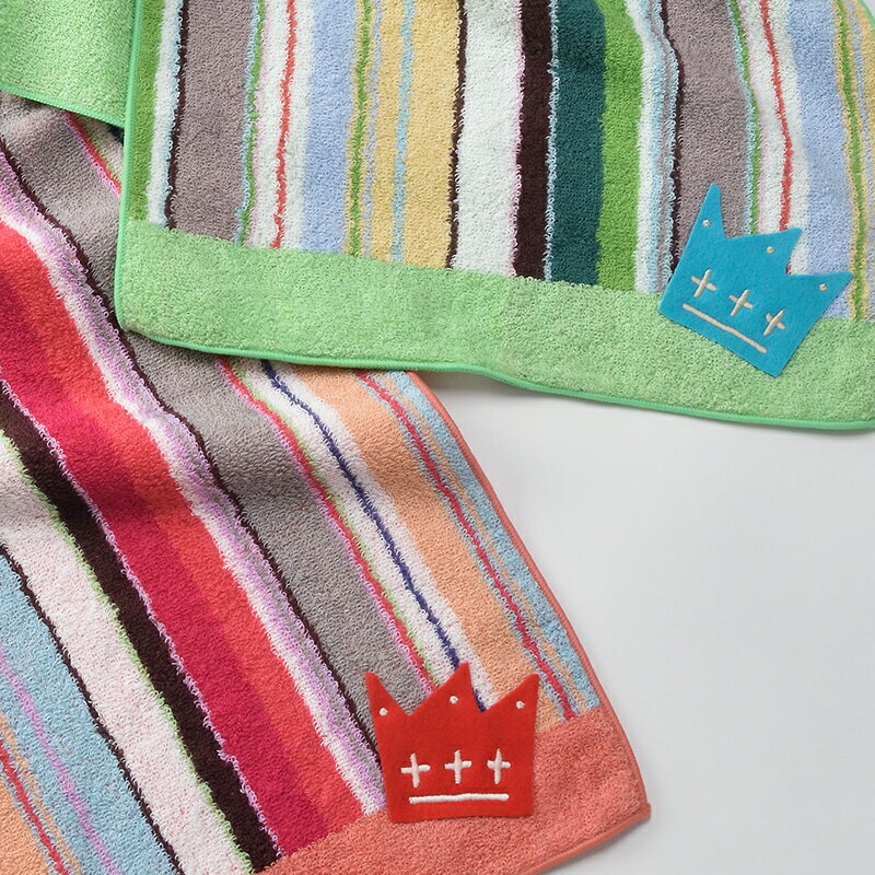 今治タオル ループタオル ループ付き キッズ フェイスタオル MULTI-STRIPES マルチストライプ タオル 吸水 薄手 速乾 子ども ループ フック 小さめ コンパクト 縞々 しましま 保育園 幼稚園 プール 入園 入学 海水浴 日本製 今治 綿 コットン cotton 2