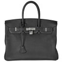 【クーポン利用で最大3万円オフ! 3/1～3/11】エルメス HERMES バーキン35 トゴ シルバー金具 □H刻印(2003年製造) グラファイト ハンドバッグ【中古】