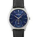 【5/1限定!ワンダフルデーポイント最大2倍!&最大30000円Offクーポン】ジャガールクルト JAEGER LECOULTRE Q1368480 マスターウルトラスリム ムーン 腕時計 自動巻 ブルー デイト ムーンフェイズ メンズ【中古】