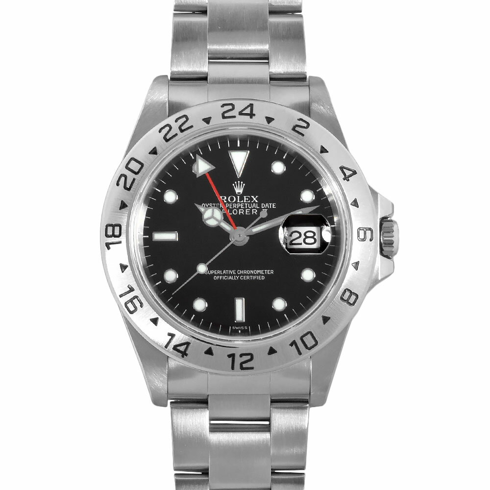 ロレックス ROLEX 16570 エクスプローラーII A番 腕時計 自動巻 ブラック メンズ【中古】