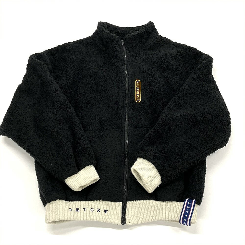 ロマンティッククラウン ROMANTIC CROWN ブルゾン ポリエステル ブラック M ボア ジャケット ユニセックス【中古】
