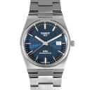 【お買い物マラソン ポイント2倍 4/25～4/27】ティソ TISSOT T137407A ピーアールエックス PRX パワーマティック80 腕時計 自動巻 ブルー文字盤 SS ステンレススチール メンズ【中古】