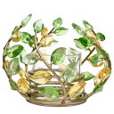 【お買い物マラソン!ポイント2倍!4/25～4/27】スワロフスキー SWAROVSKI ティーライト キャンドルホルダー Leaves Tealight Candle Holder オブジェ 置物 クリスタル 660728 クリア リーフ【中古】