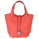 エルメス HERMES ピコタンロックPM/18 トリヨンクレマンス ハンドバッグ B刻印 ローズテキサス シルバー金具【新品】