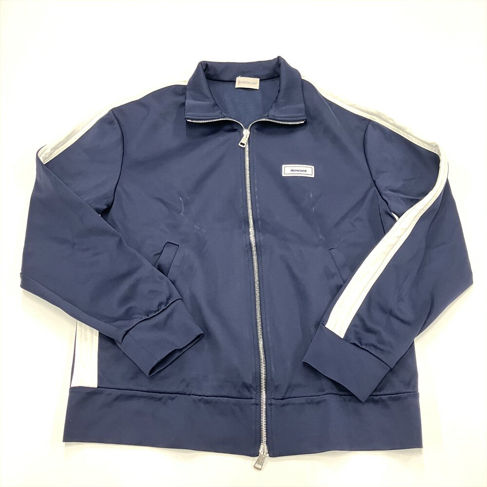 モンクレール MONCLER サイドライン ジャージ ナイロン コットン F10918G72100C8034 ネイビー LL（XL）【中古】