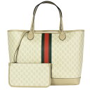 グッチ GUCCI オフィディア ラージ トートバッグ GGスプリームキャンバス レザー 726755 FABKZ ベージュ【中古】