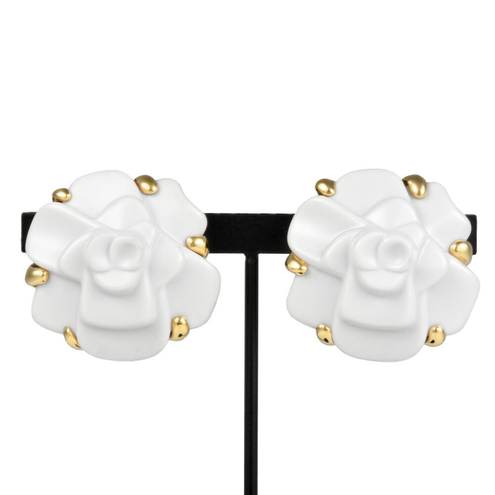 シャネル CHANEL カメリア イヤリング ホワイトカルセドニー K18YG レディース【中古】のサムネイル