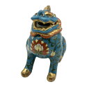 ヘレンド HEREND シノワズリ 獅子 マスターペインターサイン入り オブジェ 置物 磁器 ブルー 阿像【中古】