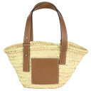 ロエベ LOEWE バスケットバッグ スモール トートバッグ 327.02.S93 ブラウン シルバー金具 レディース【中古】