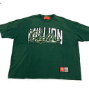 ガリスアディクション GALLIS ADDICTION カレッジ 半袖Tシャツ コットン グリーン L オーバーサイズ【中古】