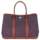 エルメス HERMES ガーデンパーティ TPM トートバッグ □Q刻印(2013年頃製造)刻印 ブルードマルト ルージュアッシュ トワルクリスクロス ブッフル...