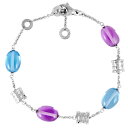 ブルガリ BVLGARI ビーゼロワン エレメント ブレスレット アメジスト K18WG 13.4g ホワイトゴールド ブルートパーズ レディース【中古】
