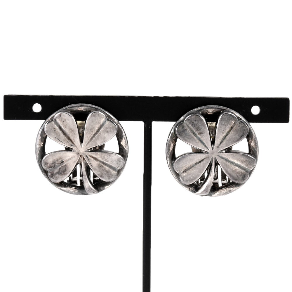 シャネル CHANEL ラウンド クローバー イヤリング メタル 96P刻印 シルバー レディース ヴィンテージ アクセサリー サークル【中古】