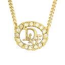 クリスチャンディオール Christian Dior Diorロゴ ラインストーン GP ネックレス ゴールド【中古】