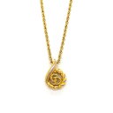 クリスチャンディオール Christian Dior CD ロゴ ドロップ ネックレス ゴールド GP しずく【中古】