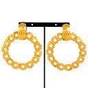 シャネル CHANEL ココマーク スター フープ イヤリング 96P刻印 GP ゴールド ヴィンテージ フラワー レディース【中古】