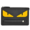 フェンディ FENDI バグズ モンスター クラッチバッグ レザー 7VA350 ブラック イエロー【中古】