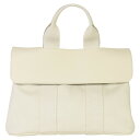 エルメス HERMES ヴァルパライソ PM トートバッグ トワルシェブロン レザー □L刻印(2008年製造)刻印 アイボリー ポーチ付 ハンドバッグ【中古】