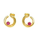 スタージュエリー STAR JEWELRY サークル ピアス ルビー K18YG【中古】