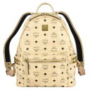 エムシーエム MCM ヴィセトス スタッズ リュック デイパック バックパック MMK6SVE37IG001 ベージュ ゴールド金具 レディース【中古】