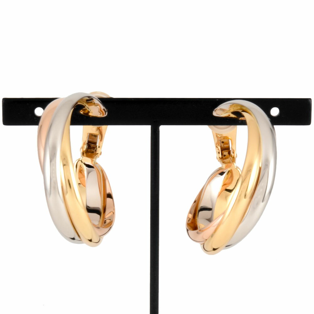 カルティエ Cartier トリニティ イヤリング K18YG K18WG K18PG 750 ゴールド アクセサリー ビンテージ レディース【中古】