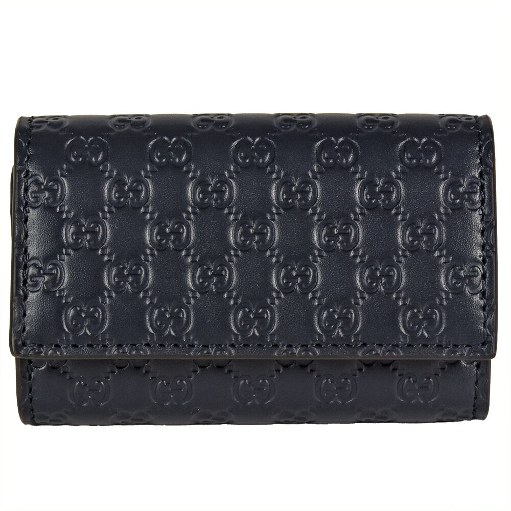 グッチ GUCCI マイクロ グッチシマ 6連 キーケース グッチシマ 150402 ネイビー アウトレット品【中古】