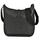 エルメス HERMES エブリン3GM ショルダーバッグ トゴ □N刻印 ブラック シルバー金具 トロワ レディース【中古】