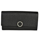 ブルガリ BVLGARI ブルガリ ブルガリ ロゴクリップ 長財布 グレインレザー 30414 ブラック シルバー金具 ラージウォレット【中古】
