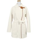 エルメス HERMES ダブルフェイス コート カシミヤ レザー ホワイト レディース【中古】