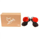 クリスチャンルブタン Christian Louboutin ファー フラット サンダル ブラック レッド 36 レディース【中古】