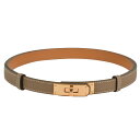 エルメス HERMES ケリーベルト 18 ベルト ヴォーエプソン 106cm B刻印 エトゥープ ピンクゴールド金具【中古】