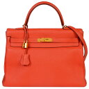 【1000円Offクーポン配布中! 4/14〜4/17】エルメス HERMES ケリー35 内縫い カプシーヌ トゴ ゴールド金具 □Q刻印(2013年製造) ...