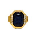 クリスチャンディオール Christian Dior リング 指輪 約10号 ゴールド 青 カラーストーン GP【中古】