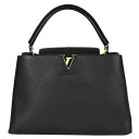 ルイヴィトン LOUIS VUITTON カプシーヌ MM ハンドバッグ ブラック トリヨンレザー ゴールド金具 M48864【中古】