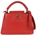 ルイヴィトン LOUIS VUITTON カプシーヌBB ショルダーバッグ ショルダーストラップ付 2WAY ハンドバッグ レッド レザー シルバー金具【中古】