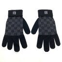ルイヴィトン LOUIS VUITTON ゴン・プティ ダミエグラフィット 手袋 グローブ ウール エラスタン M70006 ブラック MR0262 極美品 メ...