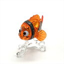 スワロフスキー SWAROVSKI ディズニー ファインディング ニモ オブジェ 置物 5252051 オレンジ クリスタルガラス【中古】