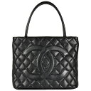 シャネル CHANEL 復刻 トートバッグ キャビアスキン A01804 ブラック ゴールド金具 6******(7桁) マトラッセ ココマーク レディース【中...