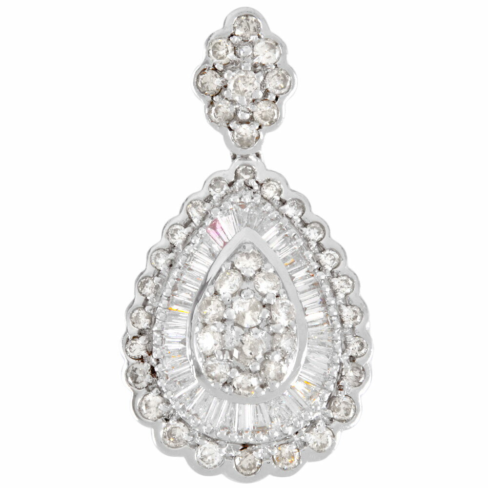 ティアドロップ ペンダントトップ ダイヤモンド 2.00ct Pt900 6.9g プラチナ しずく パヴェ レディース【中古】