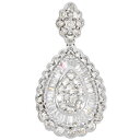 ティアドロップ ペンダントトップ ダイヤモンド 2.00ct Pt900 プラチナ 6.9g しずく パヴェ レディース【中古】