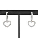 ポンテヴェキオ Ponte Vecchio ハート ピアス ダイヤモンド 0.18ct K18WG ホワイトゴールド 3.7g レディース【中古】