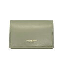 サンローラン SAINT LAURENT コンパクトウォレット 三つ折り財布 レザー 678272 カーキ【中古】