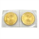 天皇陛下 御在位六十年記念 10万円 金貨幣 昭和61年 純金 20g 金貨 ゴールド 連結 2枚セット 計40g【中古】